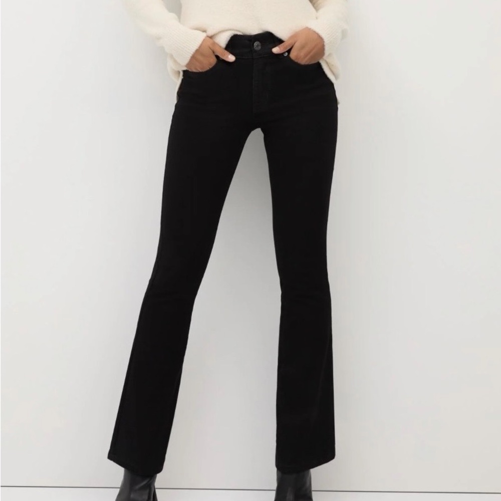 New York & Company Black High-Waist Curvy Barely Boot Jeans